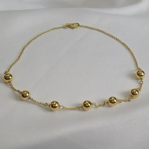 ✨ BRONZO ITALIA® Polished Bead Station Necklace – Made in Italy ✨ - Picture 6 of 8